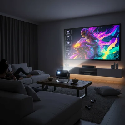 Portable Projector Mini 4K Projector Compact Lightweight - Image 1
